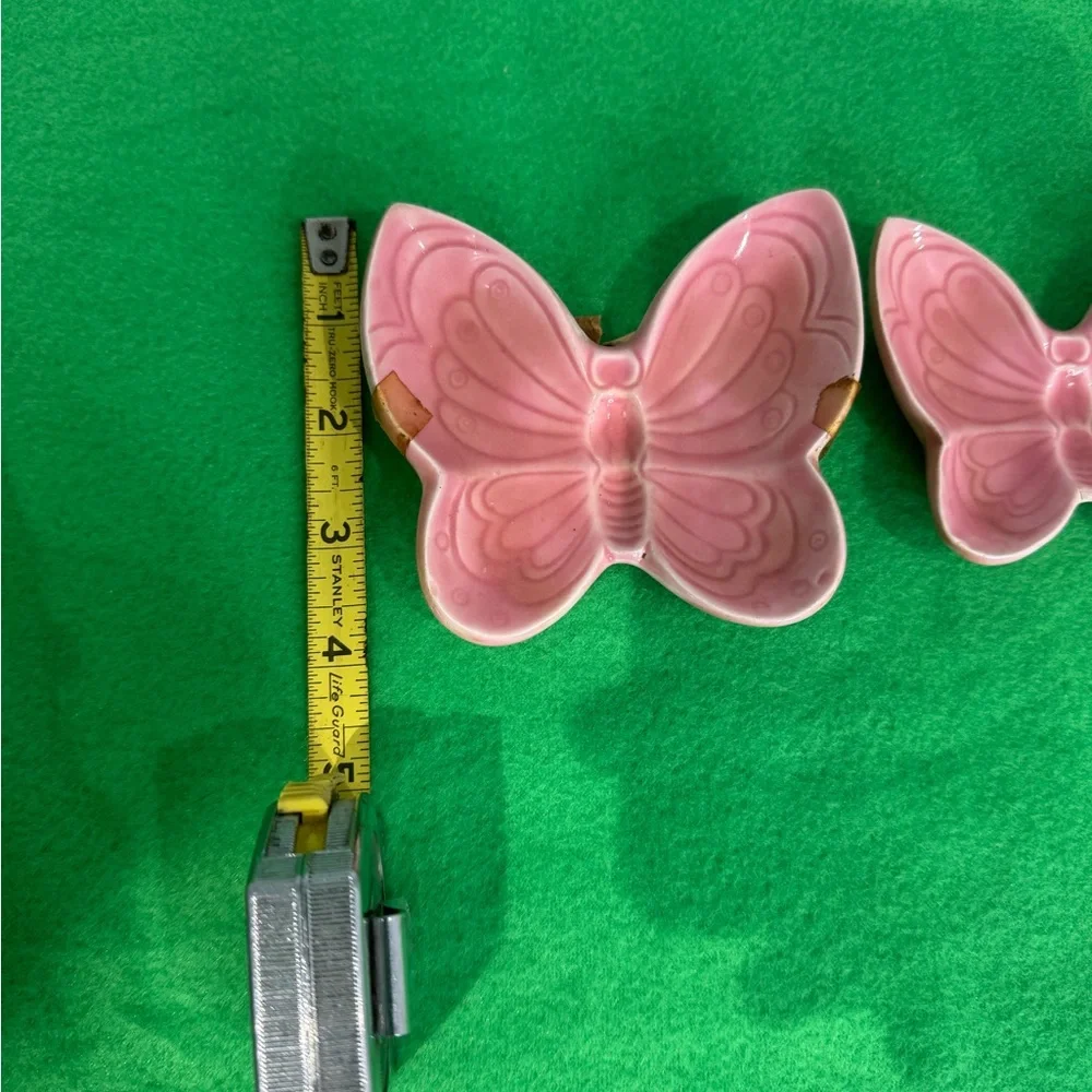 Pink Butterfly Ceramic Trinket Dishes - Set of 3